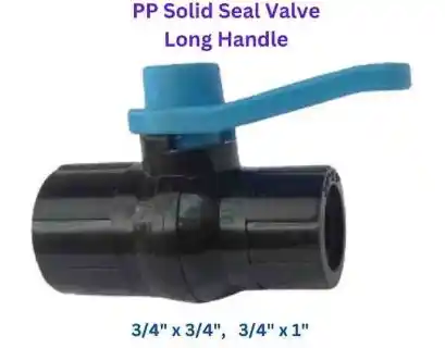 PP Solid Valve Long Handle 3/4 x 1 inch